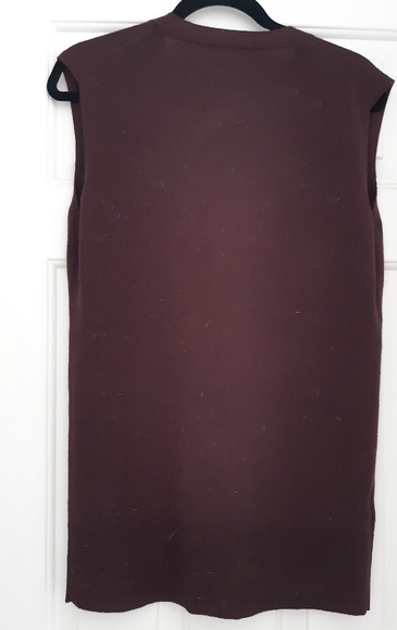 Dark burgundy merino wool vest - Picture 2 of 6